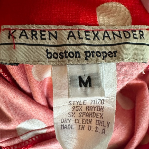 Boston Proper red Polk dot dress. Size medium - Picture 3 of 9